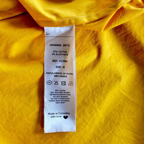 Johanna Ortiz Refulgence of‎ Starts Midi Dress Yellow Ochre Size Medium - Picture 8 of 10